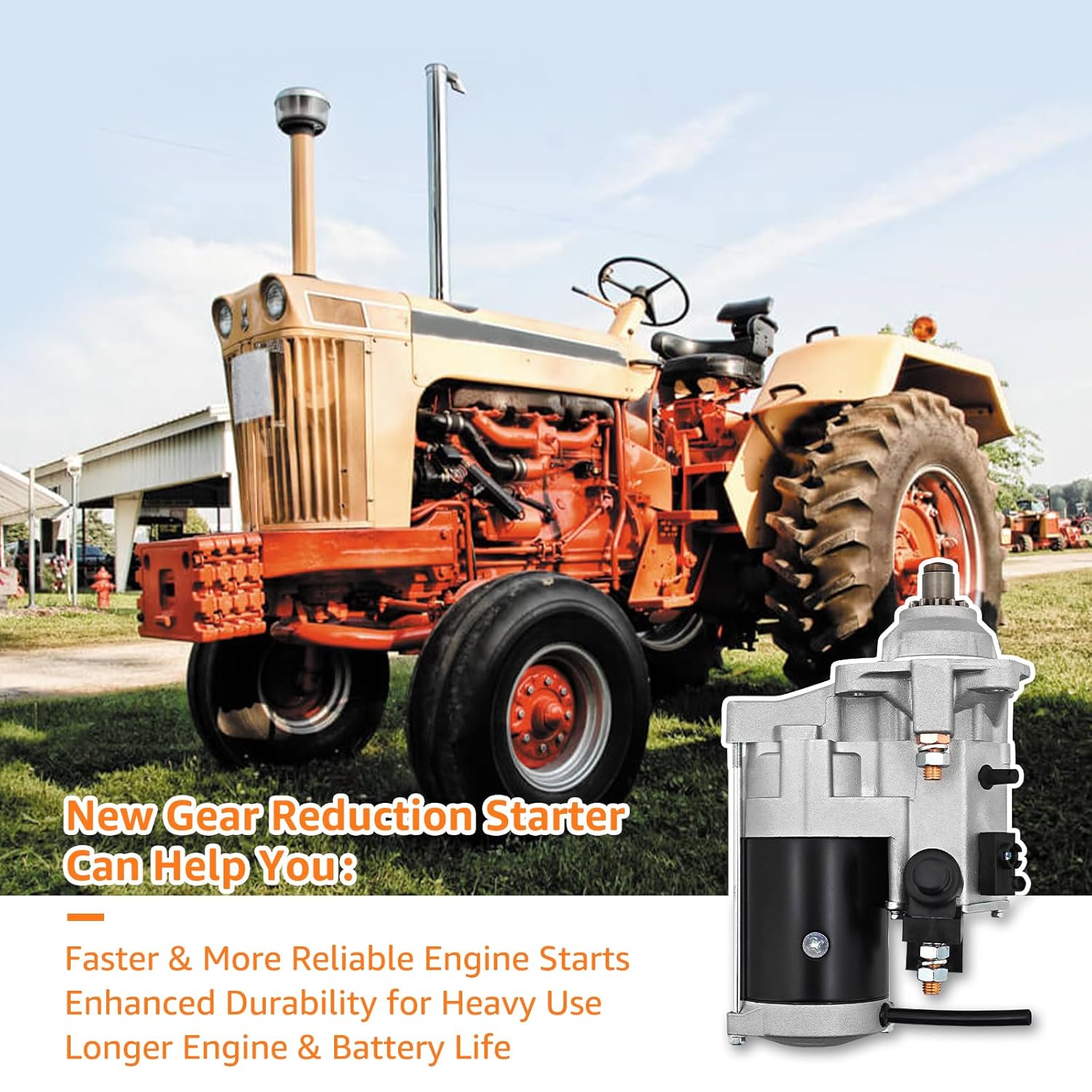 11 Tooth Gear 12V Starter 1113642 New Gear Reduction Starter for International Farmall 806D Diesel 1963 1964 1965 1966 1967 1968 Replace # 1113647 10461665