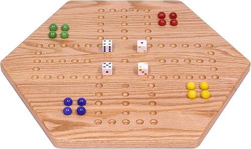 Miniatura 3 de Juego de mesa Aggravation Wahoo con tablero de madera maciza de roble doble cara 16 de ancho