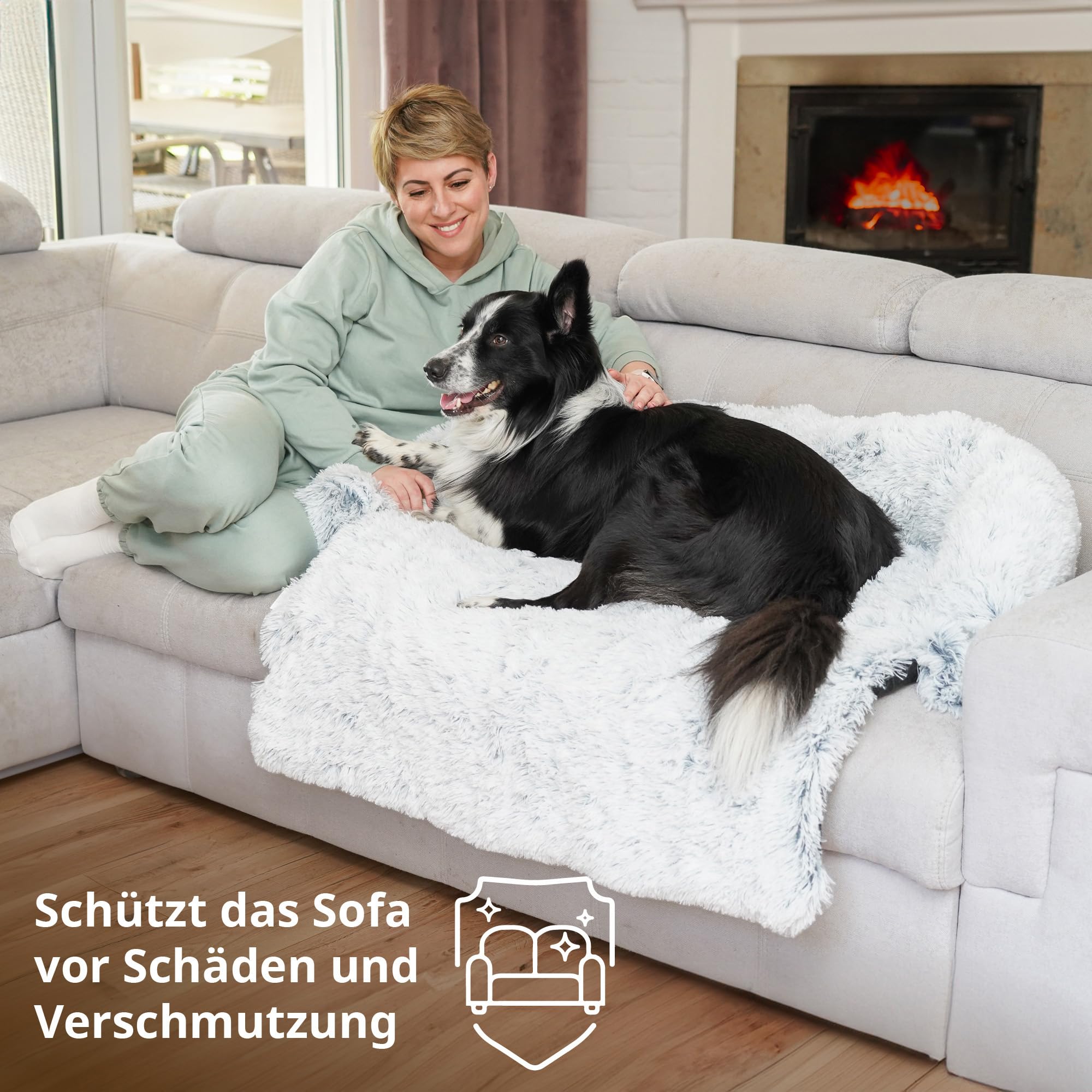 Coussin pour Chien 130 x 105 cm Canapé Lit pour Chien Protection de Canapé Panier Couverture