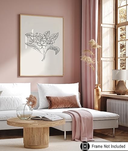 Miniatura 551 de Poster Master Póster de peonías – Estampado de flores retro – Ilustración floral – Ilustración en blanco y negro – Diseño de línea y abstracto –