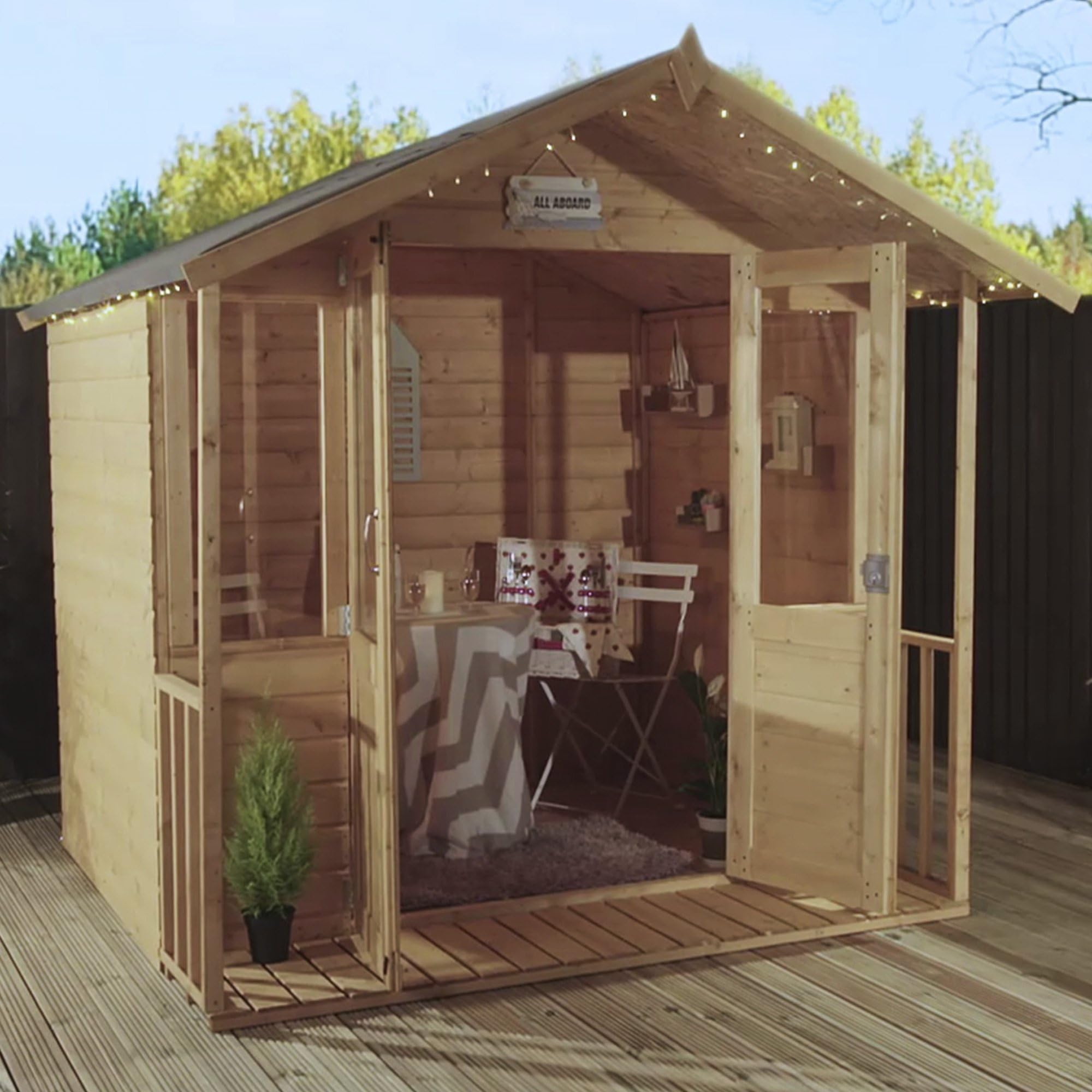 Waltons Wooden Summerhouse 7x5 Outdoor Garden Room, Sunroom, Studio, Office (7 x 5 / 7Ft x 5Ft)