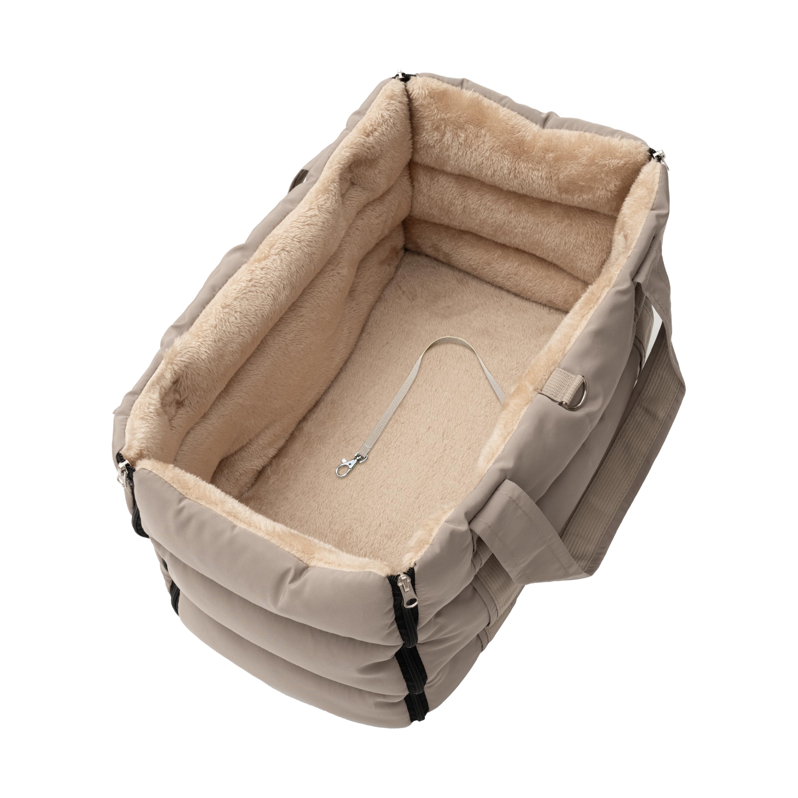 Hundetragetasche – Hundetasche & Tragetasche Hund, Hunde Tragetasche bis 10kg, leichte Transporttasche Hund als Bequeme Umhängetasche für Reisen (Grau, L)