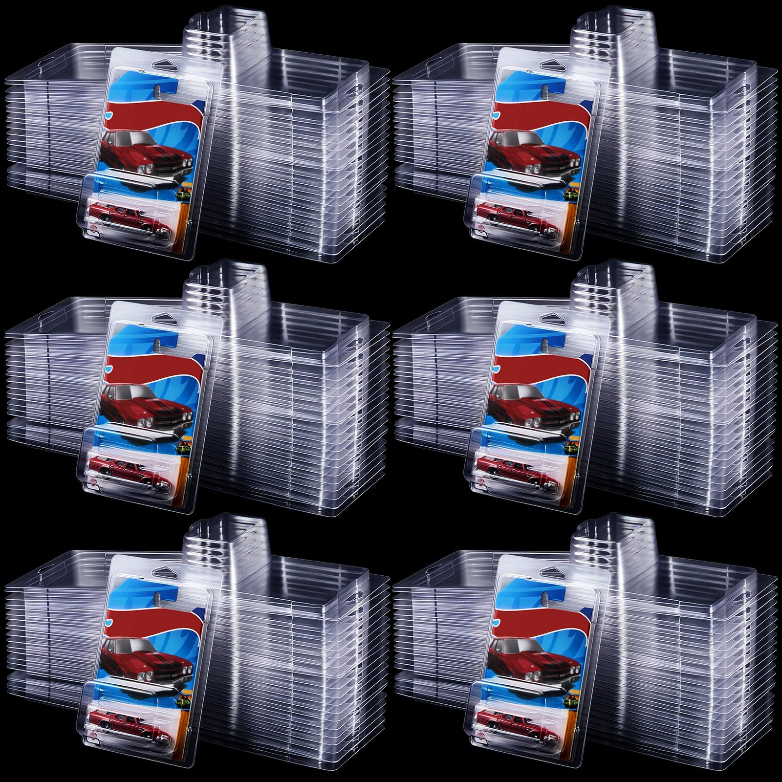 Wesiti 150 Pcs Protector Case Compatible with Hot Wheels Plastic Model Car Clamshell Cases Display Clear Protective Car Blister Pack Covers for Storage, 7.5 x 5 x 2 Inch