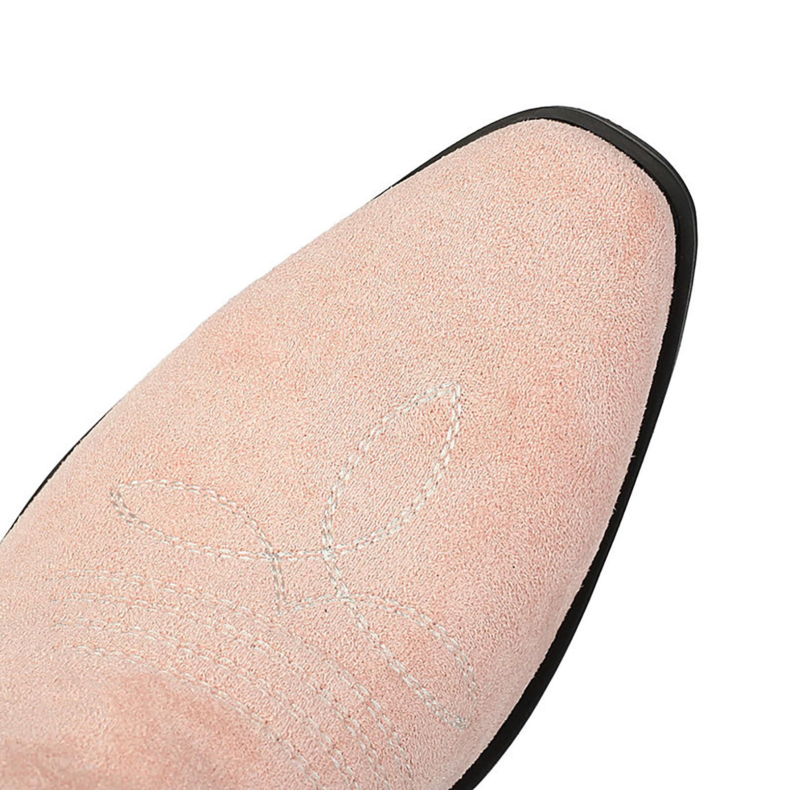 Generico Stivali Donna Alti Ginocchio Moda Casual Tacco Blocco Scarpe PU