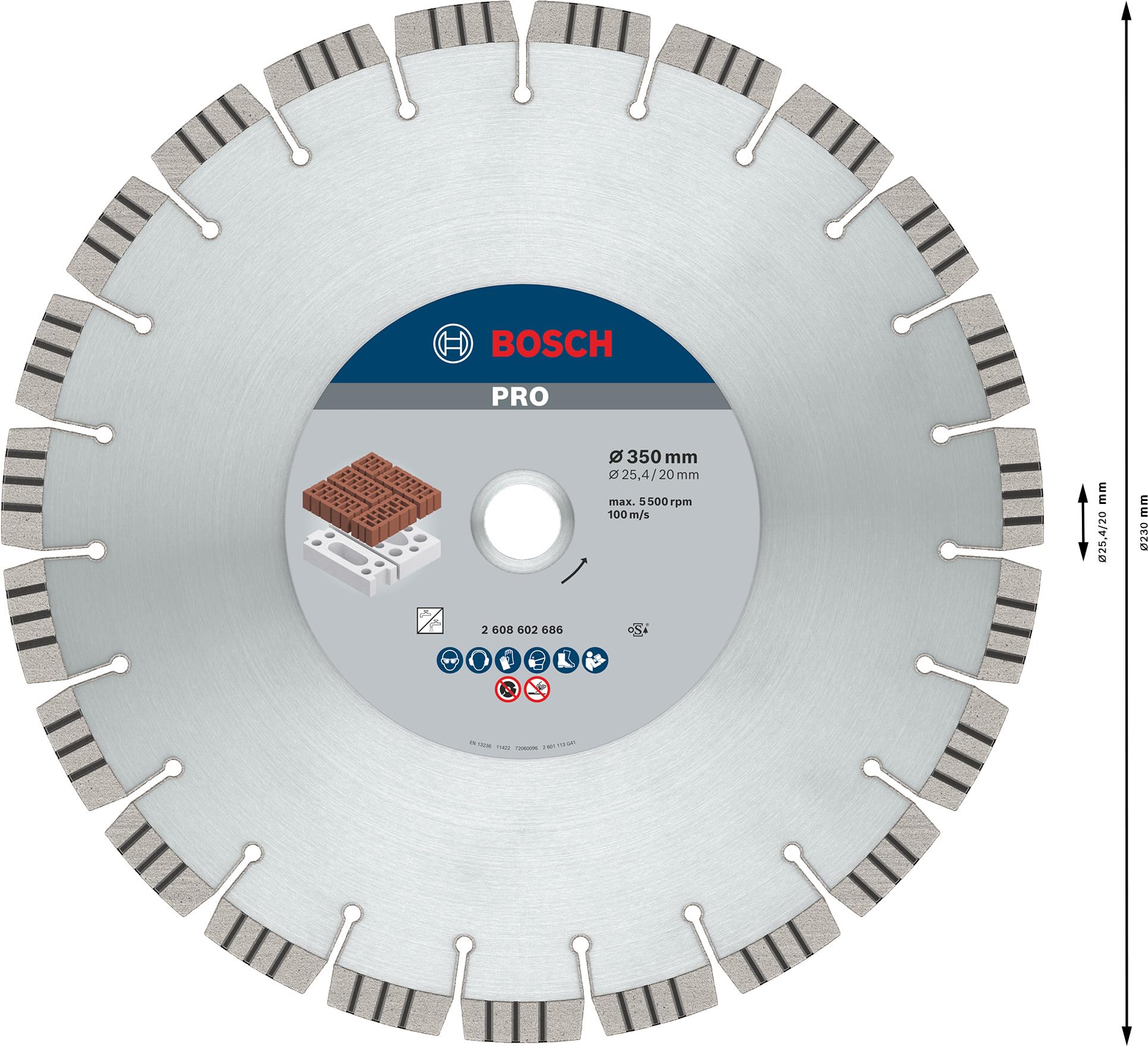 Bosch 2 608 602 686 - Disco de corte de diamante Best for Abrasive - 350 x 20,00+25,40 x 3,2 x 15 mm (pack de 1)
