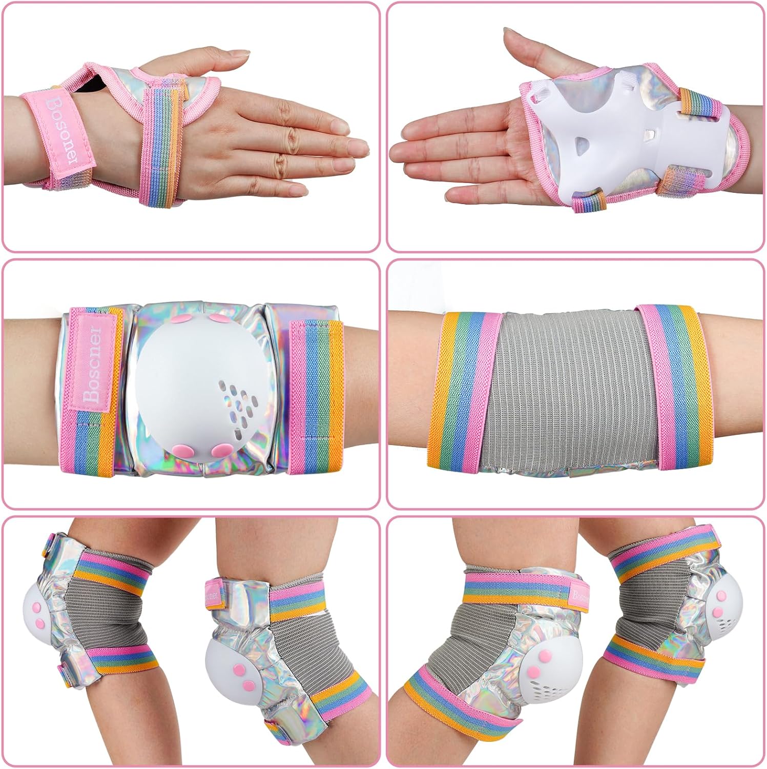 BOSONER Kids/Youth Knee Pad Elbow Pads for Roller Skates Cycling BMX Bike Skateboard Inline Rollerblading, Skating Skatings Scooter Riding Sports