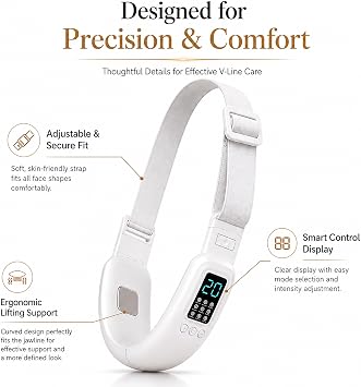 Electric Double Chin Device and V-Face Machine with 8 Modes and 15 Gear Adjustable Intensities - Intelligent Double Chin Machine for V-face