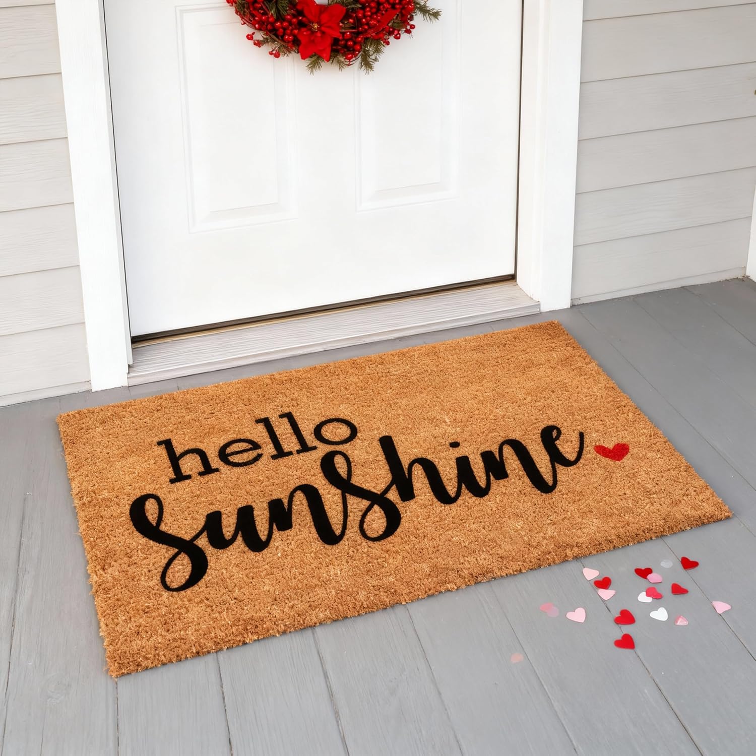 Calloway Mills Hello Sunshine Doormat, 17" x 29" (Tan/Black, 24" x 36")
