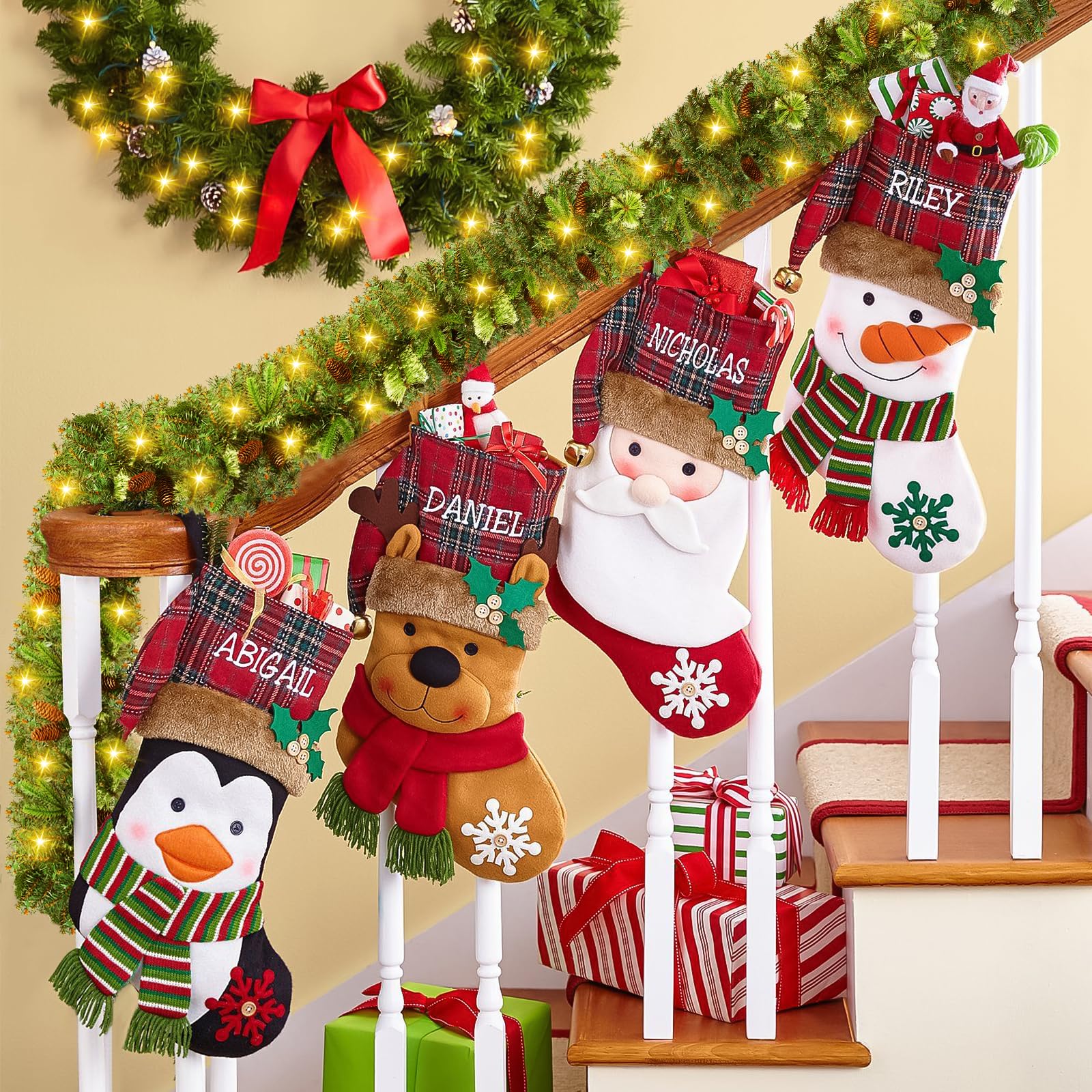 Guirlande De Noël Avec Lumières, Fonctionne à Piles, Guirlande