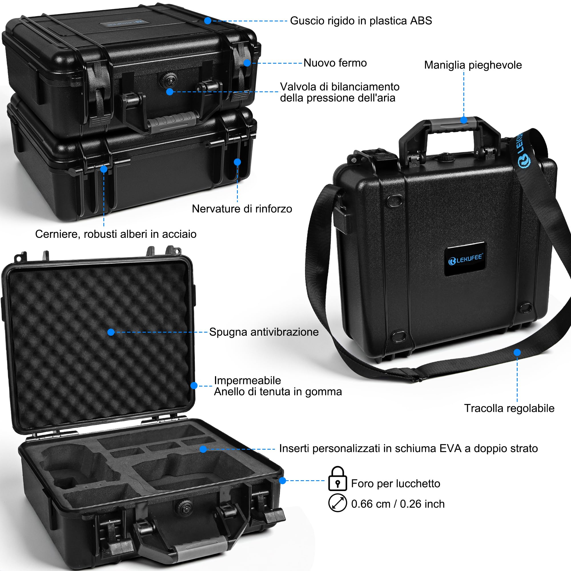 LEKUFEE Custodia Rigida Impermeabile per drone DJI Mini 5 Pro/ 4 Pro/Mini 3,DJI RC 2/RC /N2/ N1 e accessori (Solo Valigia)