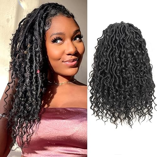 ToyoTress Pelo de ganchillo de imitación boho  12 pulgadas, 8 paquetes de cabello bohemio negro natural con extremos rizados para mujeres negras,