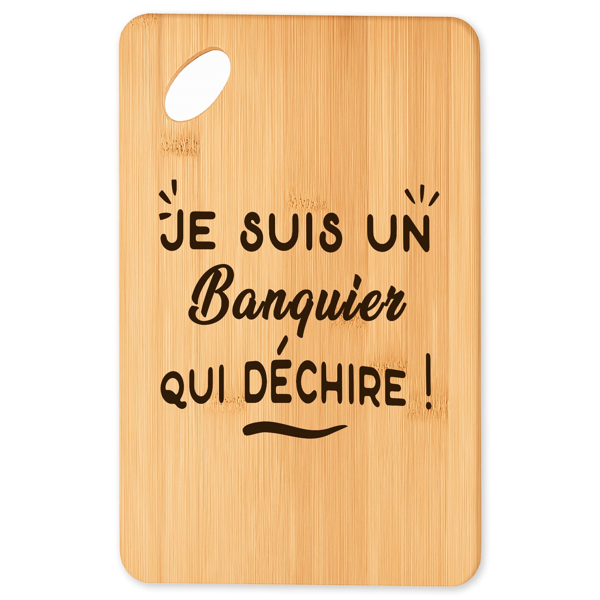 Planche à découper banquier en bambou, plateau apéro cuisine et barbecue