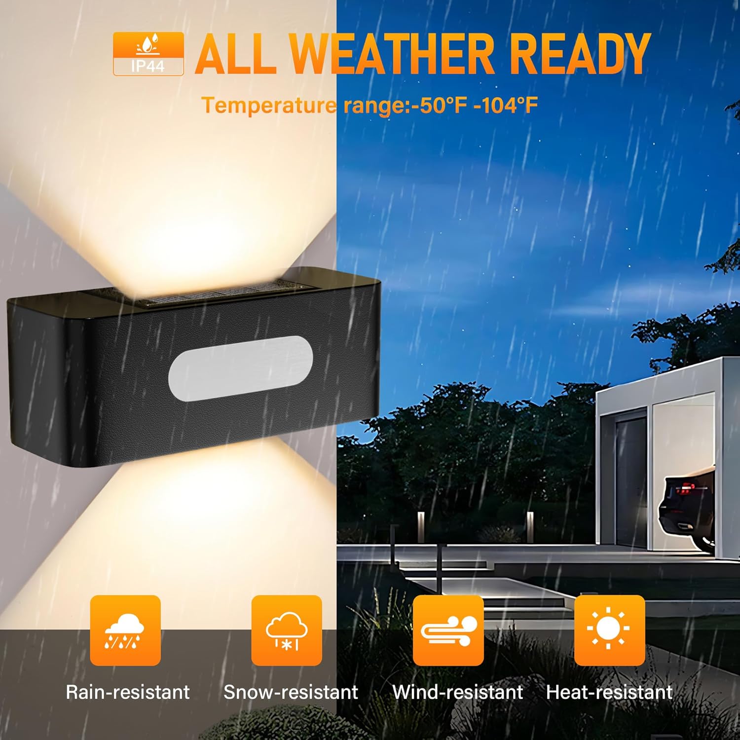 4 Pack Solar Fence Lights Outdoor and Solar in-Ground Lights 2024, 8 LED Bright Outdoor