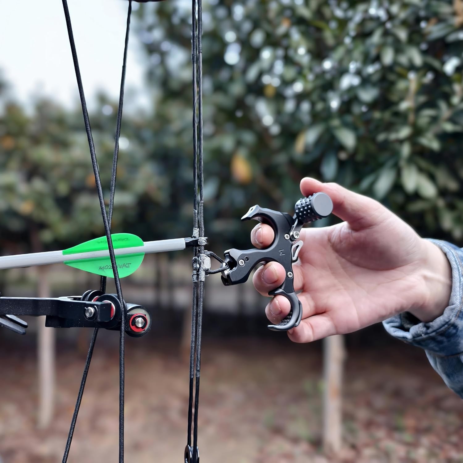 Compound Bow Releaser Aid Archery 3/4 Thumb Release Adjustable Module Wrist Straps Adjustment Tool for Left/Right Hand