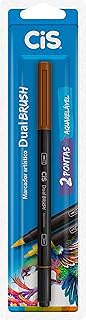 Marcador Artístico Aquarelável Dual Brush, CIS, Marrom, Blister c/1 unidade