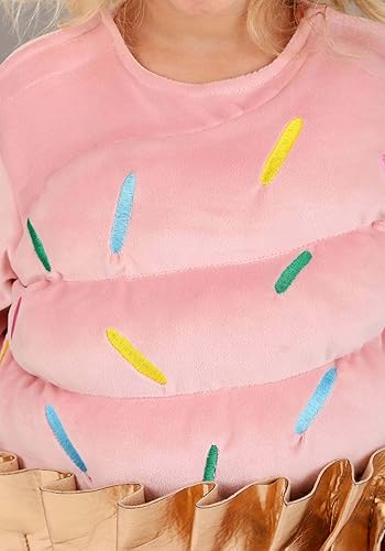 Miniatura 5 de Disfraz de cupcake rosa para niñas, túnica con forro metálico para cupcakes y diadema de cereza