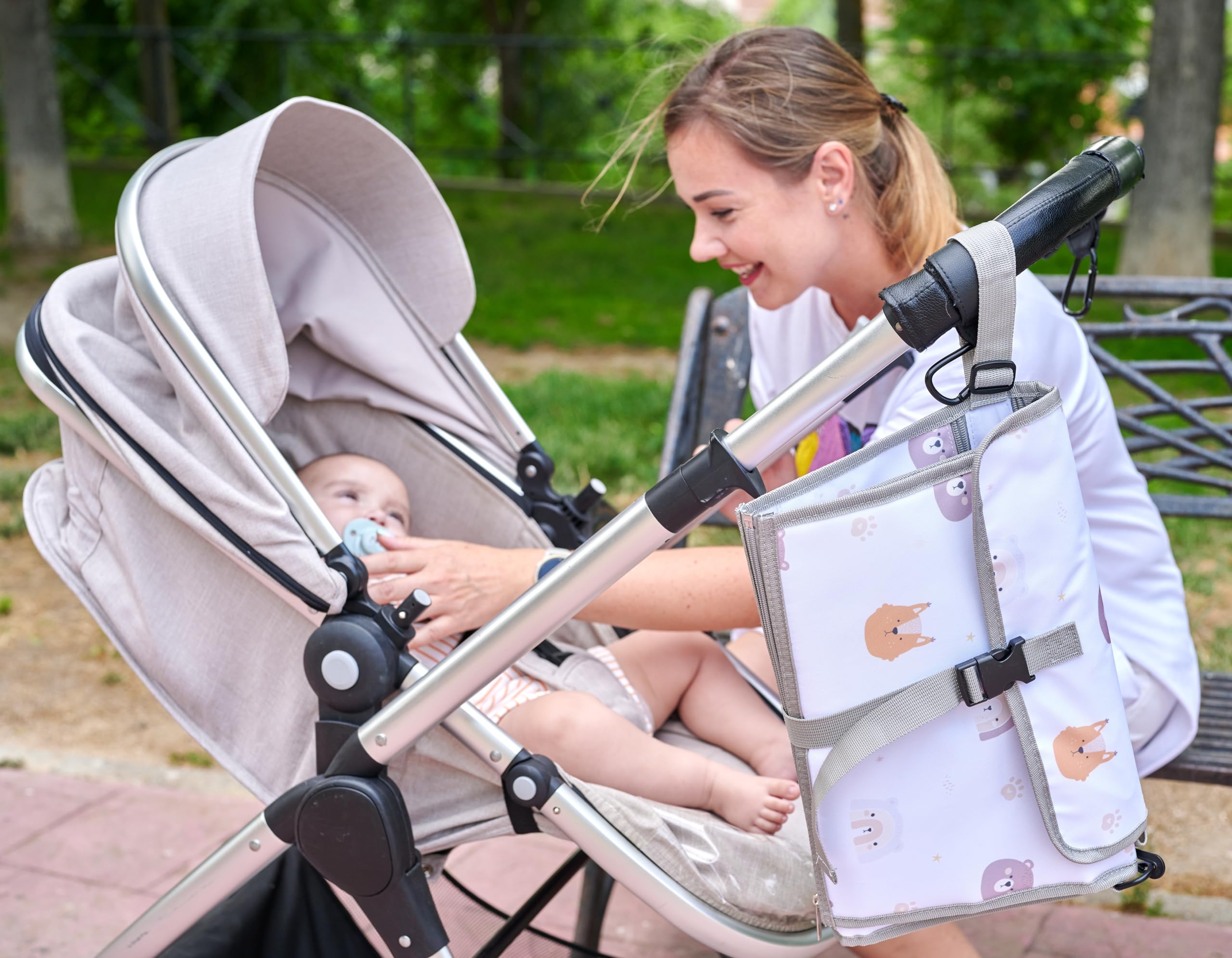 TENDS Fasciatoio Portatile neonato e impermeabile XL– Fasciatoio pieghevole -Fasciatoio Cambiabile e Smontabile come Beauty Case per Articoli per Neonati - Ideale come regalo neonato accessori utili