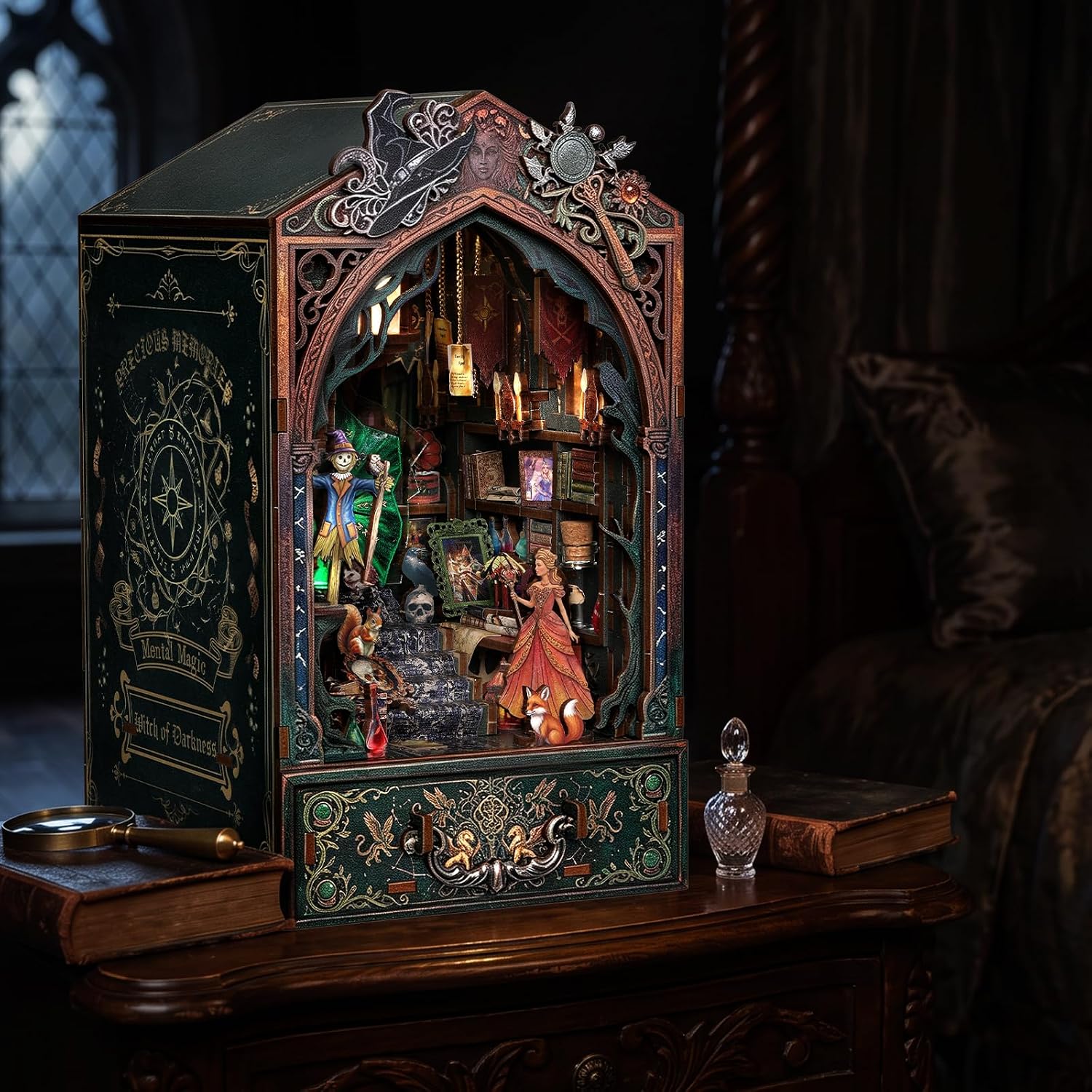 DIY Wooden Book Nook Kit - Witch of Darkness