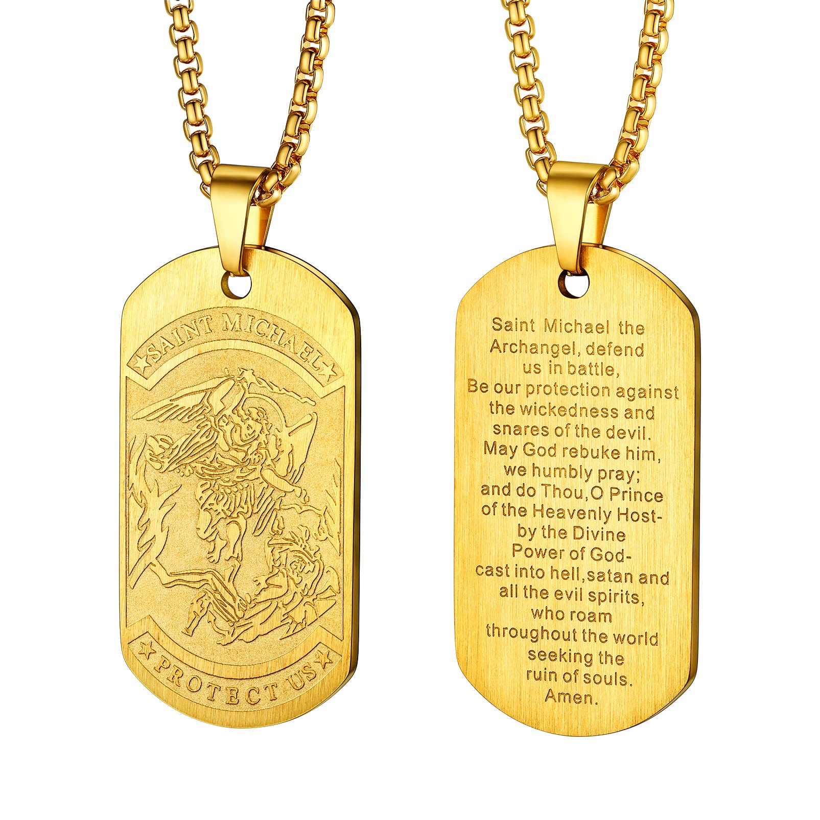 PROSTEEL St Christopher/St Benedict/St Michael Pendant Necklace for Men