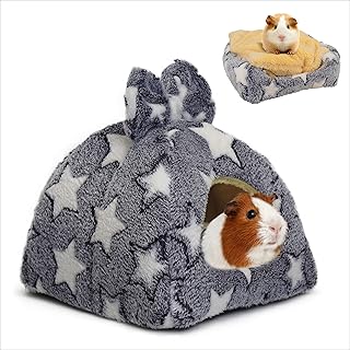 Mygeromon Kuschelsack Meerschweinchen Höhle Waschbar Kaninchen Kuschelhöhle Winter Gemütliches Kleintierbetten für Zwergkaninchen (Sterne) product image