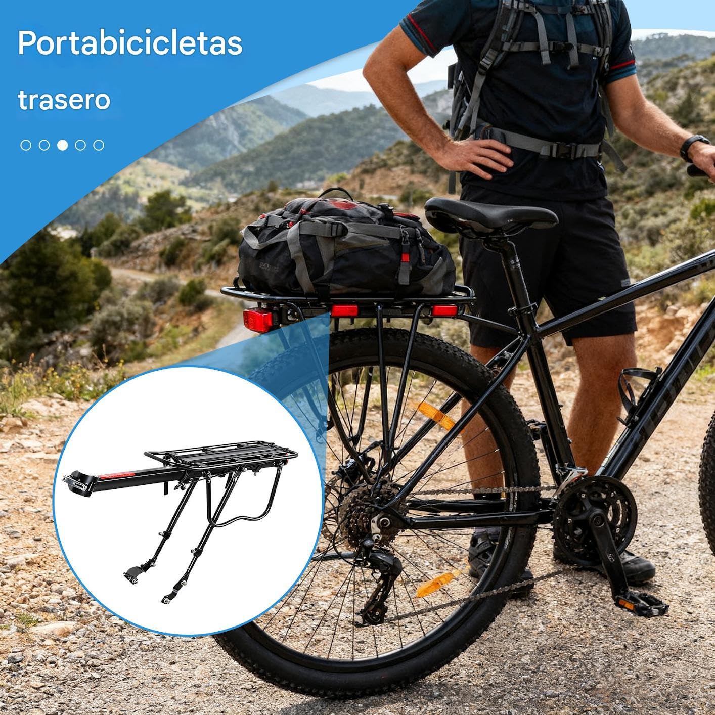 Portaequipajes Trasero Bici - Montaje De Liberación Rápida con Herramientas,Portaequipajes Trasero Ajustable para Alforjas | para Ciclismo Carretera Montaña Ciudad Desplazamiento Carga Equipo