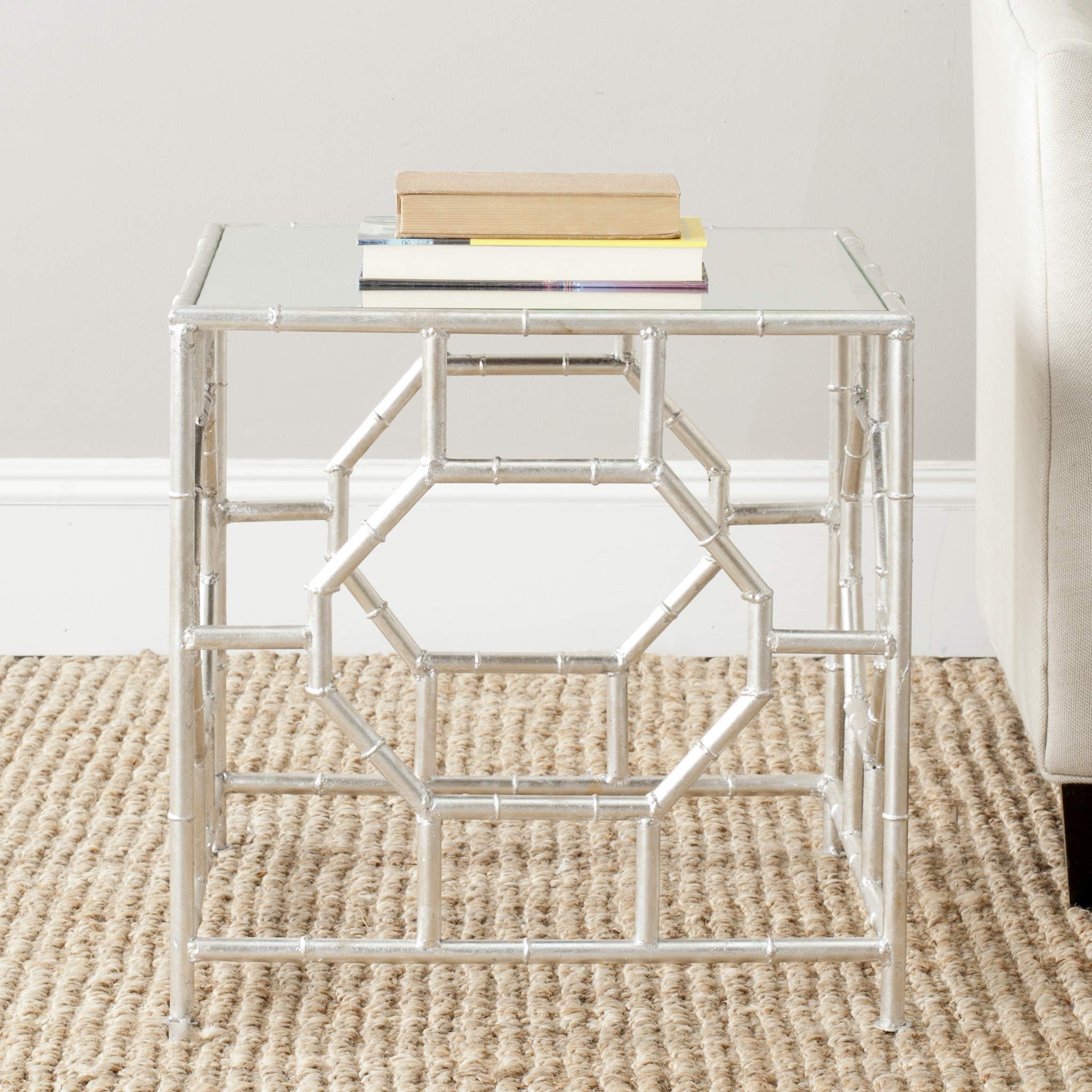 SafaviehHome Collection Rory Silver Accent Table