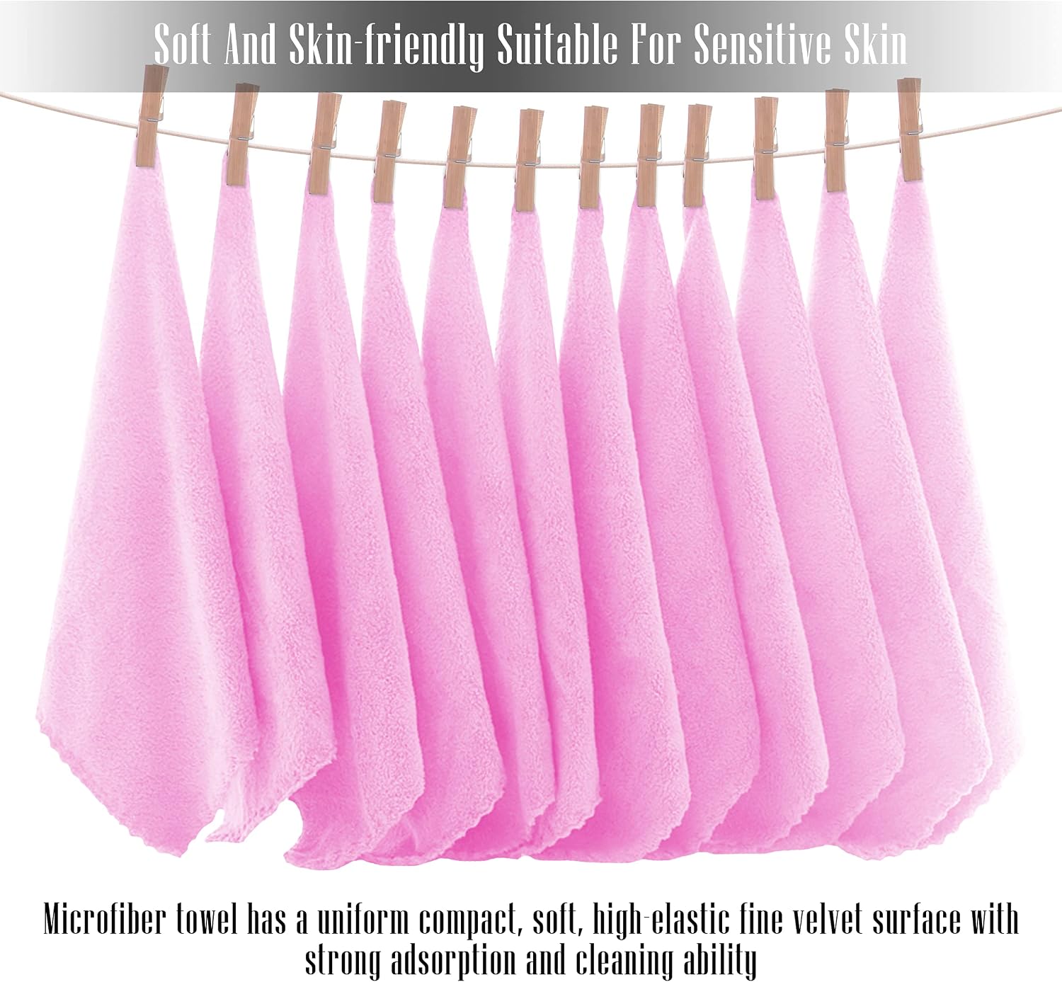 TENSTARS 12 Pack Premium Washcloths Set - Quick Drying- Soft Microfiber Coral Velvet Highly Absorbent Wash Clothes - Multipurpose Use as Bath, Spa, Facial, Fingertip Towel (Frozen Berry)
