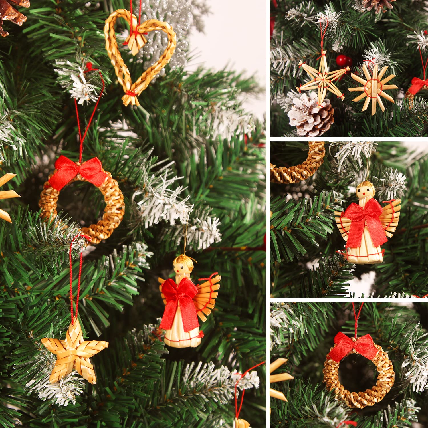 24 Étoiles En Paille Pour Sapin De Noël - Boules De Noël - Achat & Prix