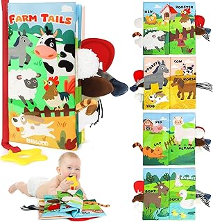 BBWOO Soft Baby Book - Baby Toy - Newborn Boys Girls Shower Gift - Tummy Time Toy for Infant 0-6 6-12 Months - Touch and F...