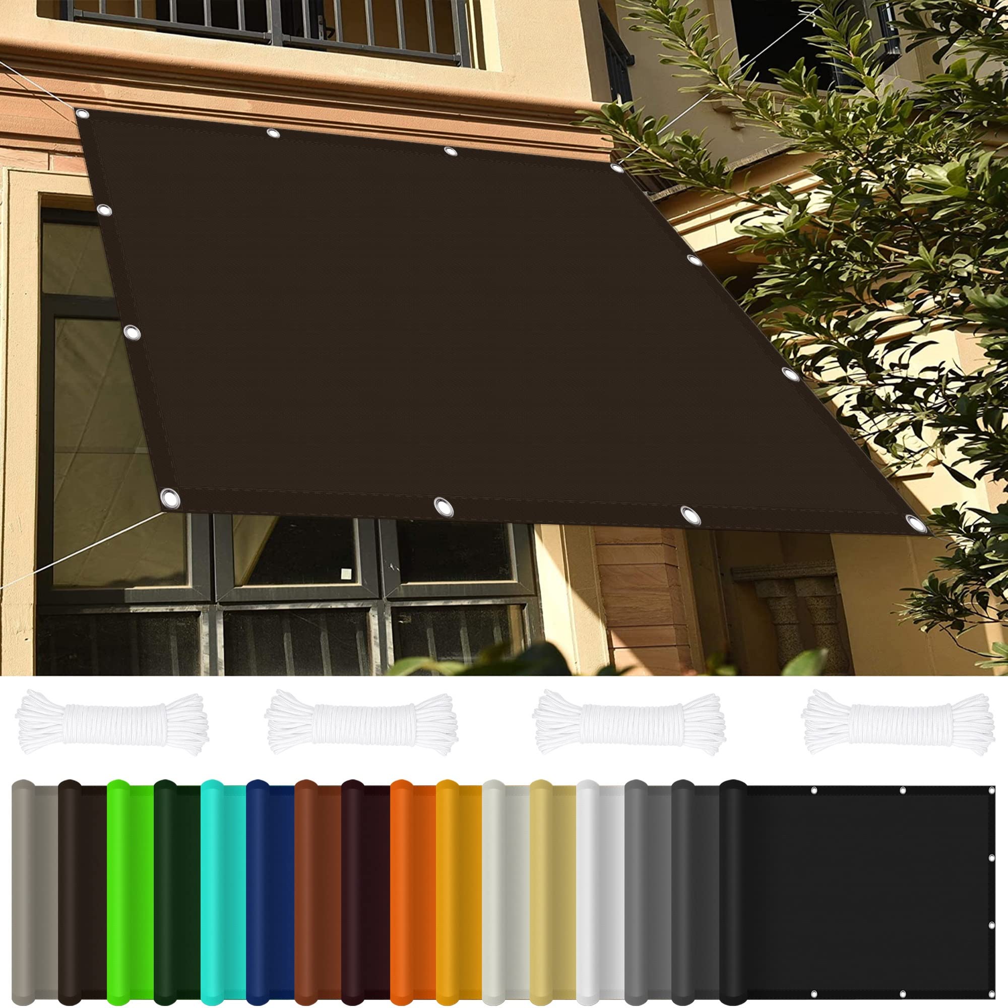 Voile d'ombrage imperméable contre pluie et UV triangle jardin Slish Brown 1,6x1,8 m
