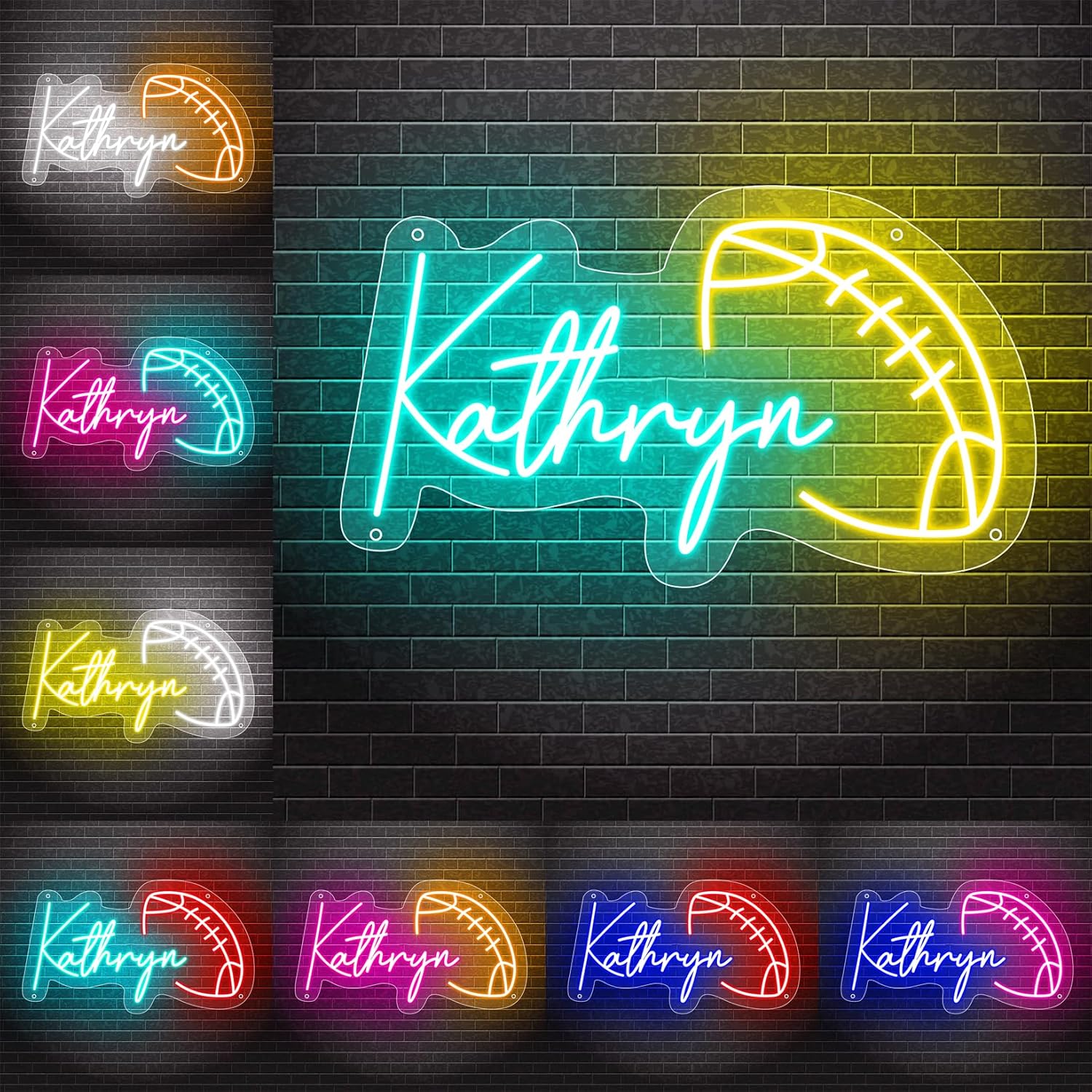 Personalized Name Basketball Neon Signs Basketball Player Name LED Neon Light Lamp for Men Basketball Lover Sport Fans Basketball Hanging Wall Decor Gifts Light Up Basketball Wall Art Neon Sign