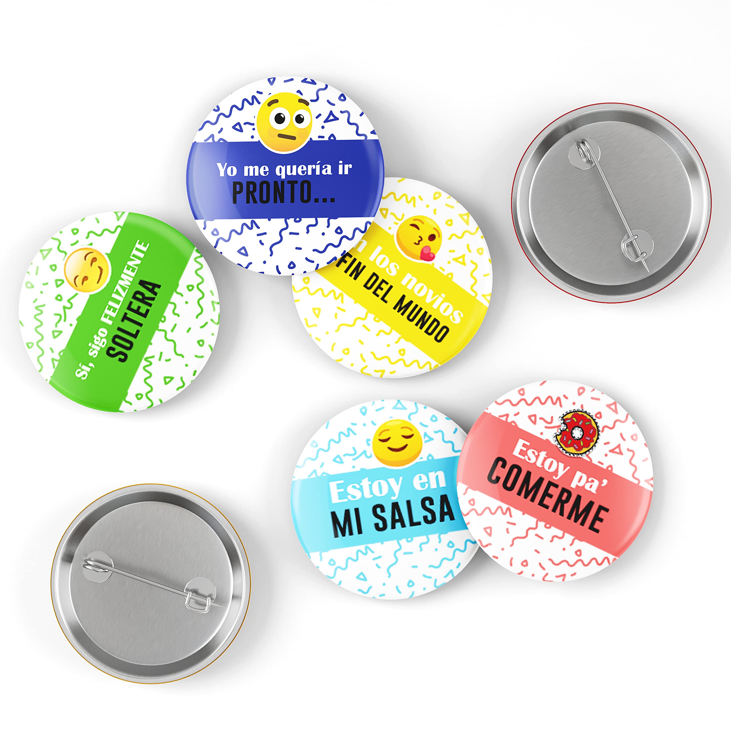 Pack 100 Chapas Nos Casamos Sin Personalizar | Tamaño Chapas 59 cm | Regalo Original de Bodas | Chapas Frases Divertidas Boda | Regalos Invitados Boda