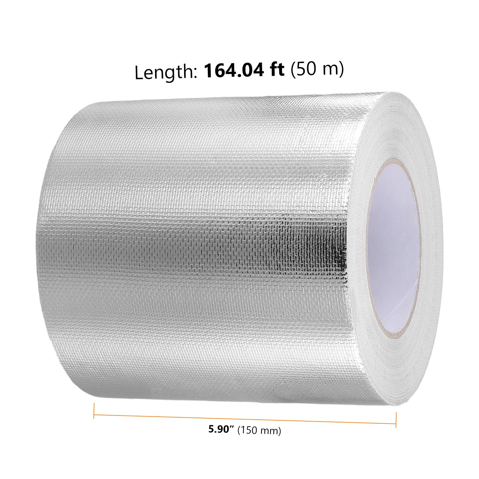 Ruban adhésif en aluminium, 150 mm x 50 m, résistant à la chaleur, étanche, pour tuyaux et gouttières, argenté