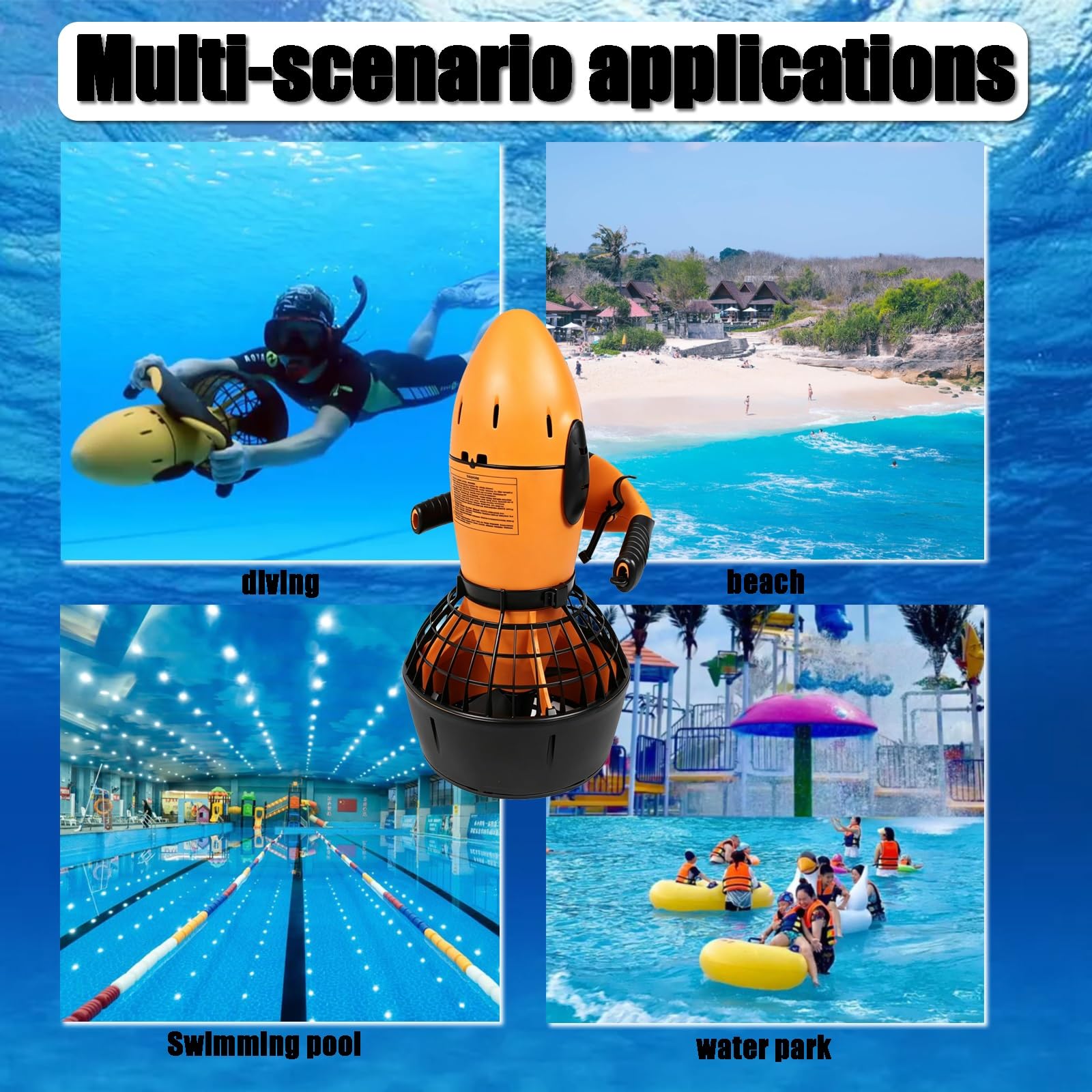 Propulsor eléctrico subacuático,Vehículo Submarino de propulsión | Buceo Sea Scooter, Seascooter Submarino de 300 W/500 W, Batería de Litio Duradera más Reciente de 2026