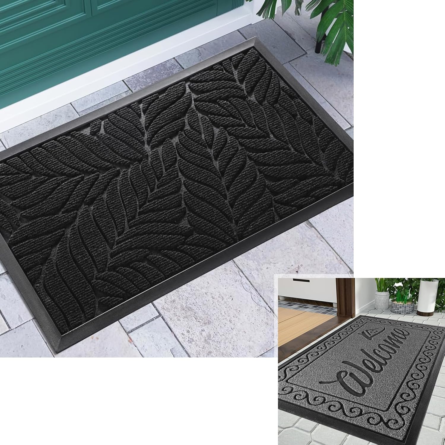 Yimobra Welcome Mat Door Mats Outdoor Indoor, Heavy Duty Non Slip Welcome Mats for Front Door