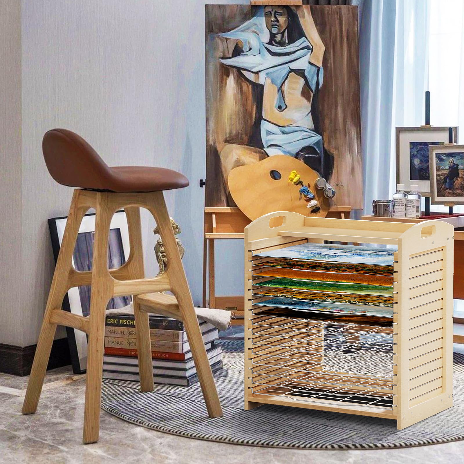 Amazon.co.jp : mopam (モパム) アート乾燥ラック 教室用 アート木製