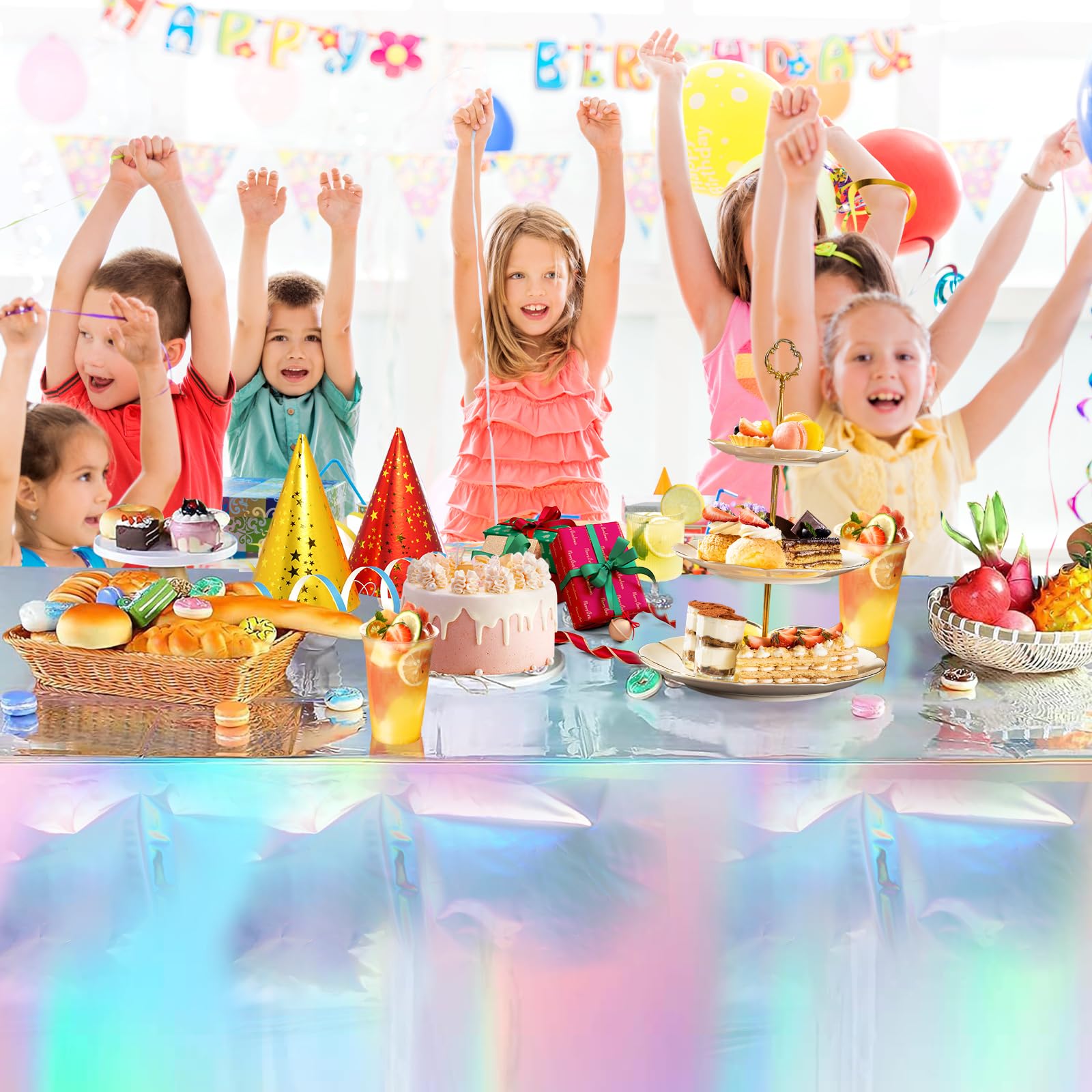 3 Tovaglie Glitterate Colorate In Plastica 274×137 Cm – Impermeabili E Antistrappo Per Feste E Banchetti