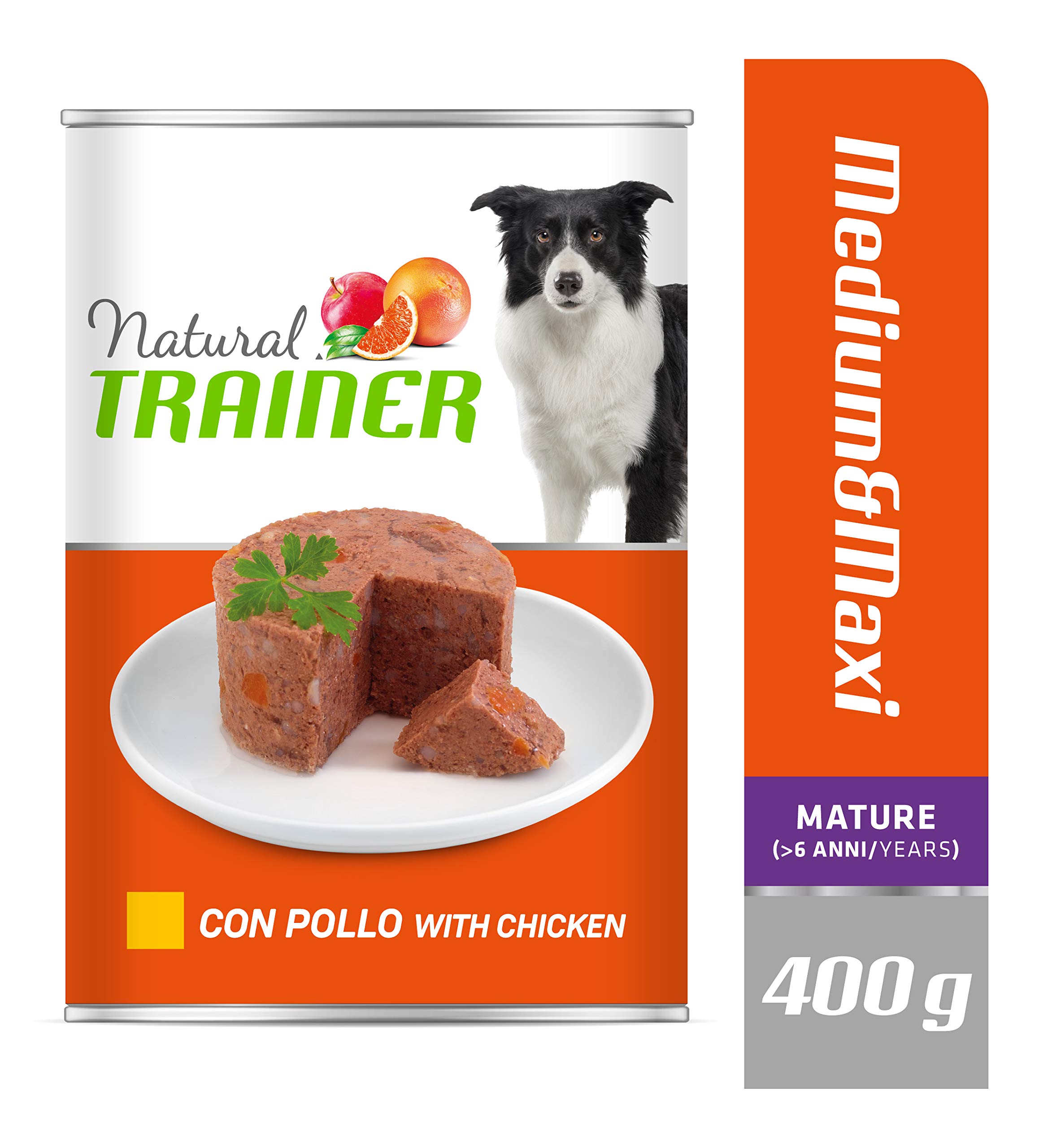 Natural Trainer Medium-Maxi Maturity - Cibo Umido per Cani con Pollo 12 x 400 g