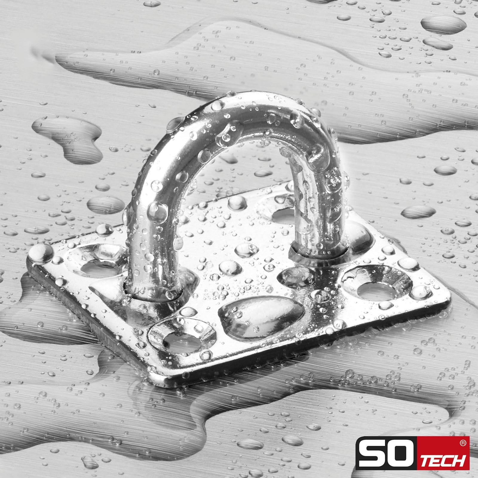 SOTECH Set di 2 occhielli di fissaggio, 40 x 35 mm, piastra di ancoraggio in acciaio inox V2A SS304, occhielli per tenda da sole, sacco di sabbia, cavo e molto altro ancora.