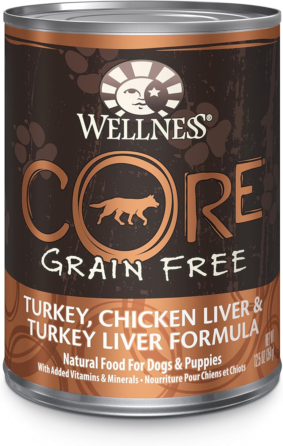 Wellness CORE Grain Free Turkey & Chicken Natural Wet Canned Dog Food, 12.5-Ounce Can (Pack of 12)
