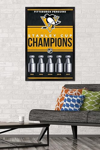 Miniatura 2 de Trends International NHL Pittsburgh Penguins - Póster de pared de Champions 23, 22.37 x 34.00 pulgadas, versión enmarcada en negro