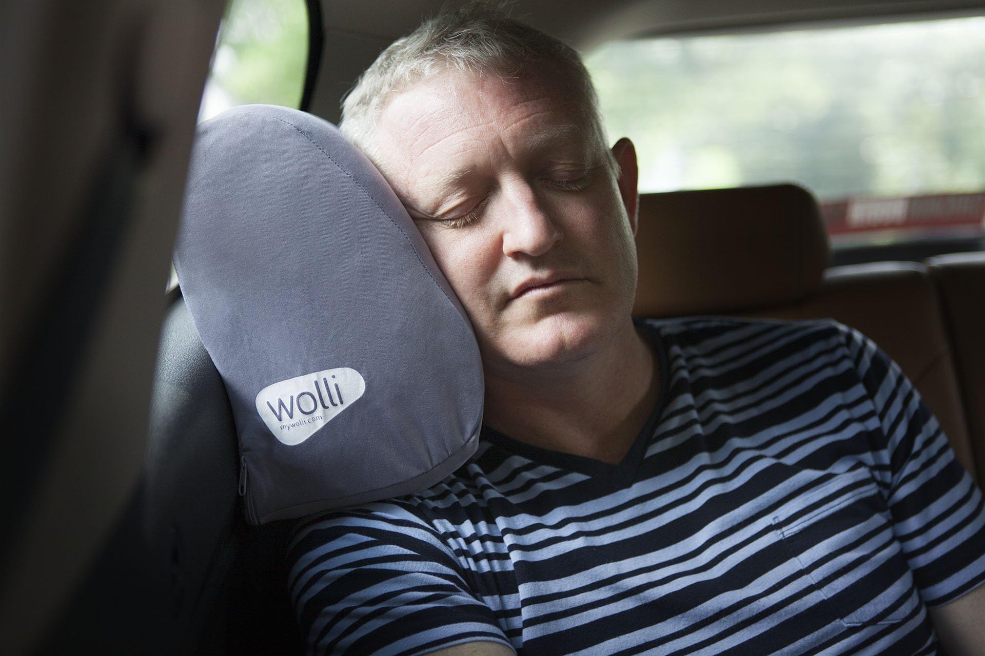 Wolli - The Window Seat Headrest Pillow - Perfect for Car, Train, and Airplane Travel (Gray)