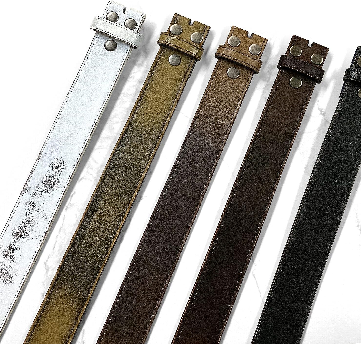 BS57 Classic Vintage Casual Jean Replacement Belt Strap or Belt 1-1/2"(38mm) Wide, Multi-Style Options - Image 4