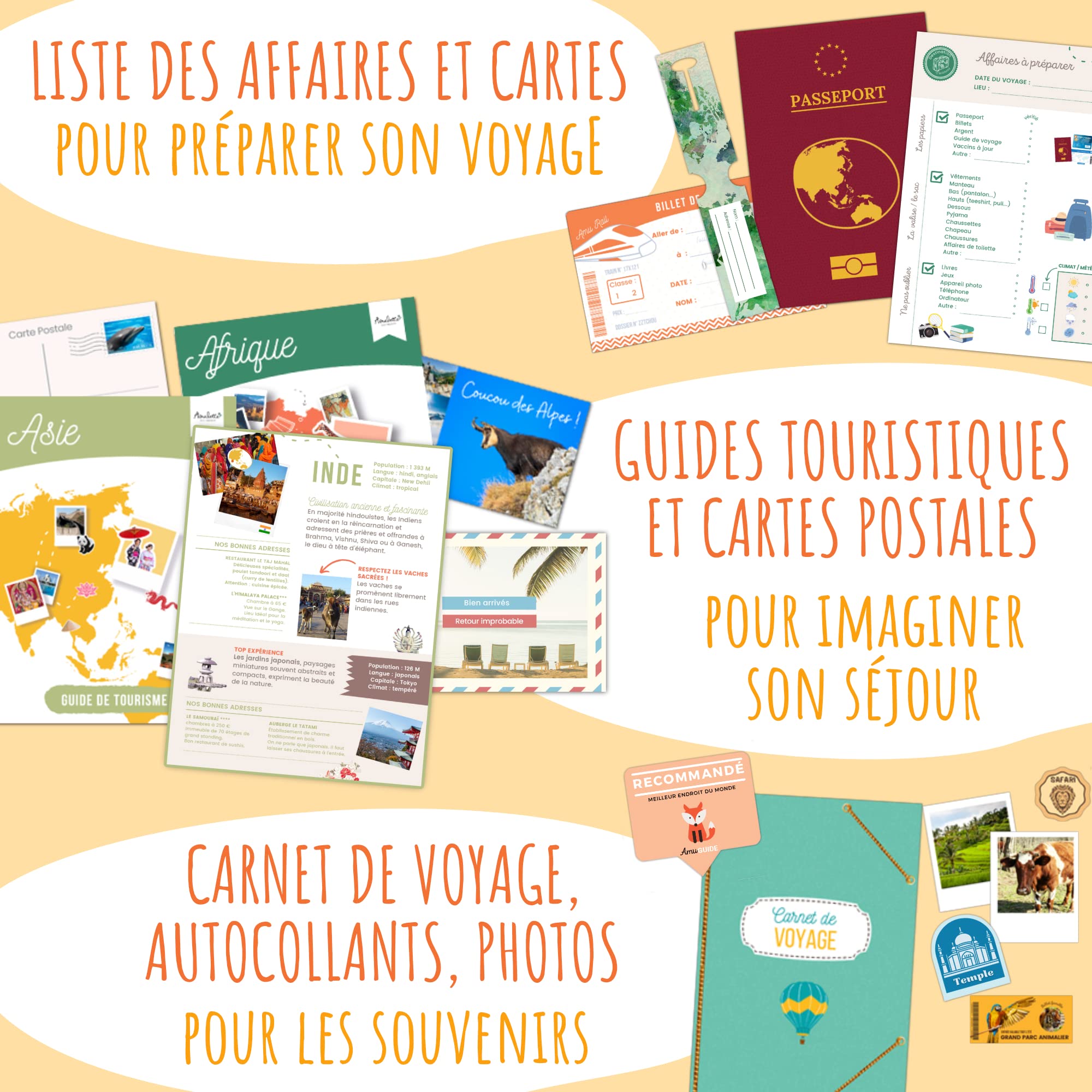 Coffret Si Je Partais en Vacances - Jeu Éducatif 6-10 Ans - 50+ Accessoires Voyageur - Jouet Cadeau Enfant Fille Garçon - Fabriqué en France