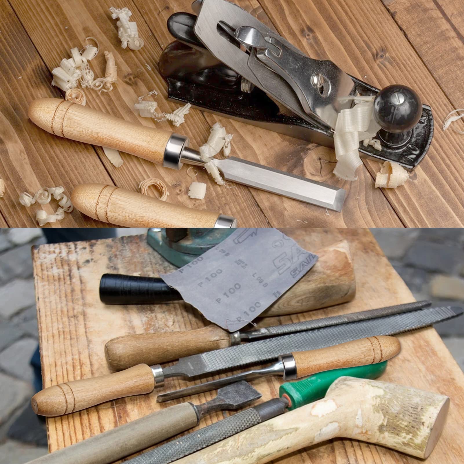 Mango de lima de madera de 10 piezas, mango de lima de seguridad para mango, herramienta de corte de lima de repuesto, artesanía, 11 cm de longitud (orificio de 6 mm)