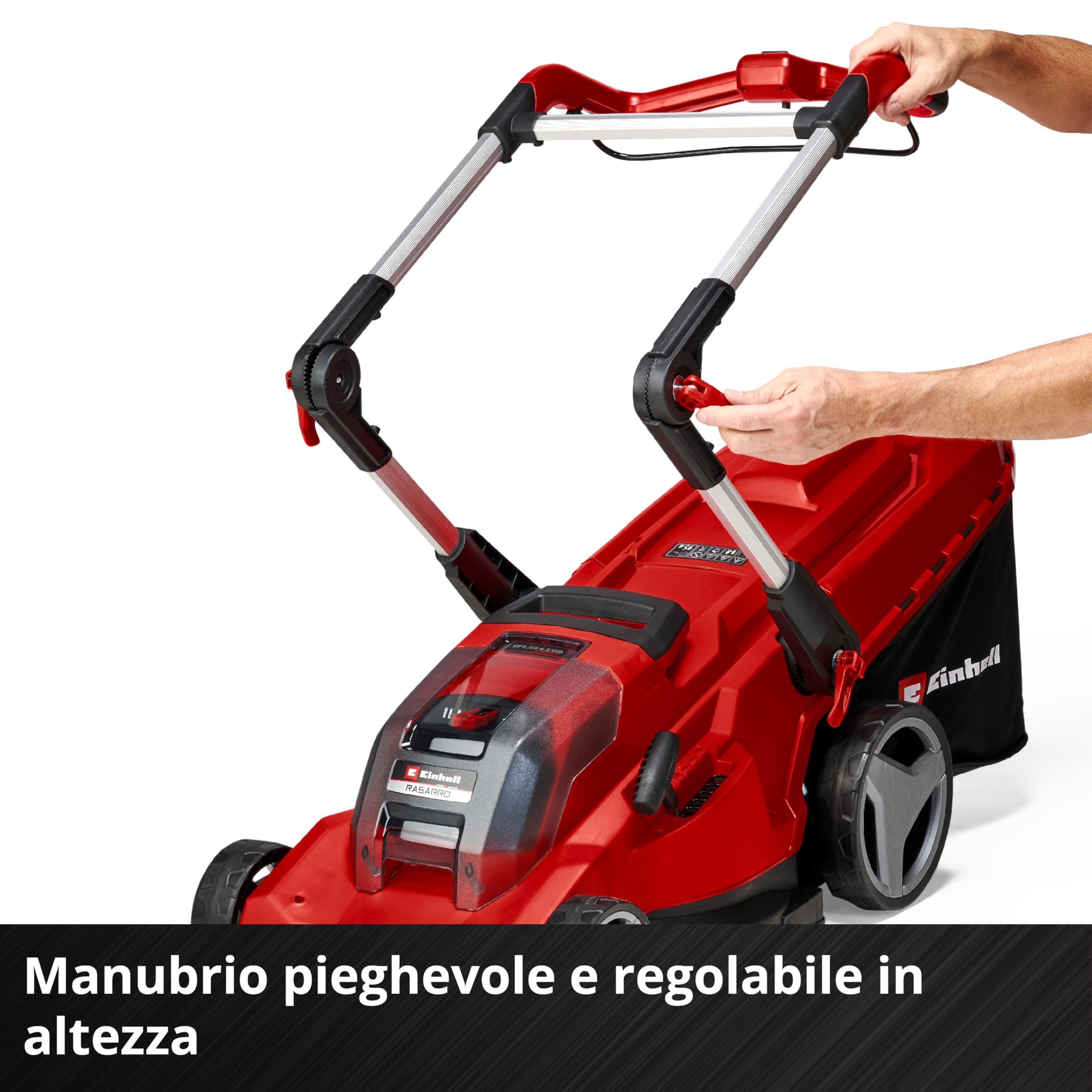Einhell Professional Tagliaerba a batteria RASARRO 36/40 Kit Power X-Change (36 V, largh. di taglio 40 cm, fino a 500 m², Brushless, 50 l, alt. di taglio 25-75 mm, incl. 2x4,0 Ah + 1x Twincharger)