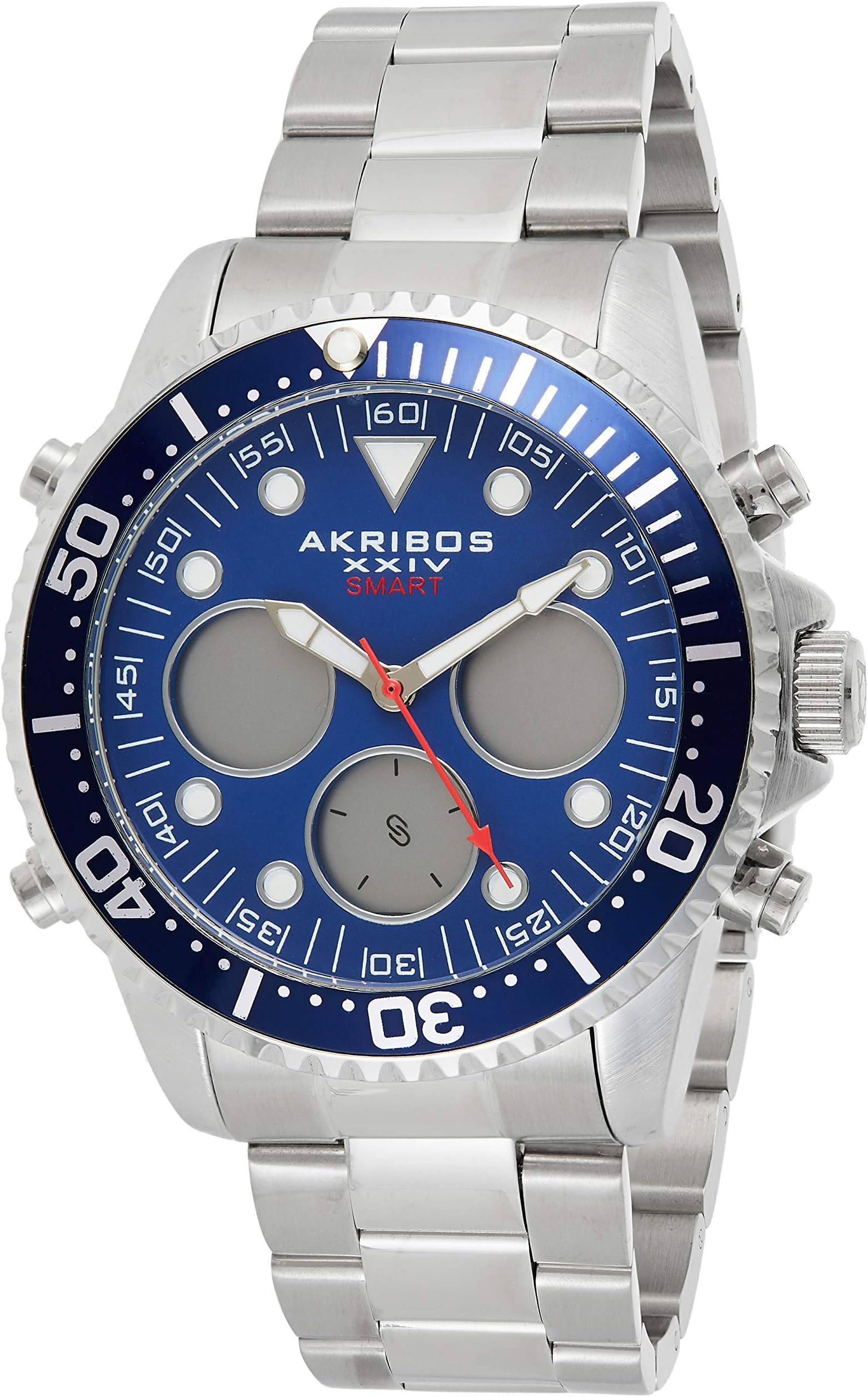 Akribos XXIVAkribos XXIV Mens Quartz Watch, Analog-Digital Display and Solid Stainless Steel Strap AK1094SSBU