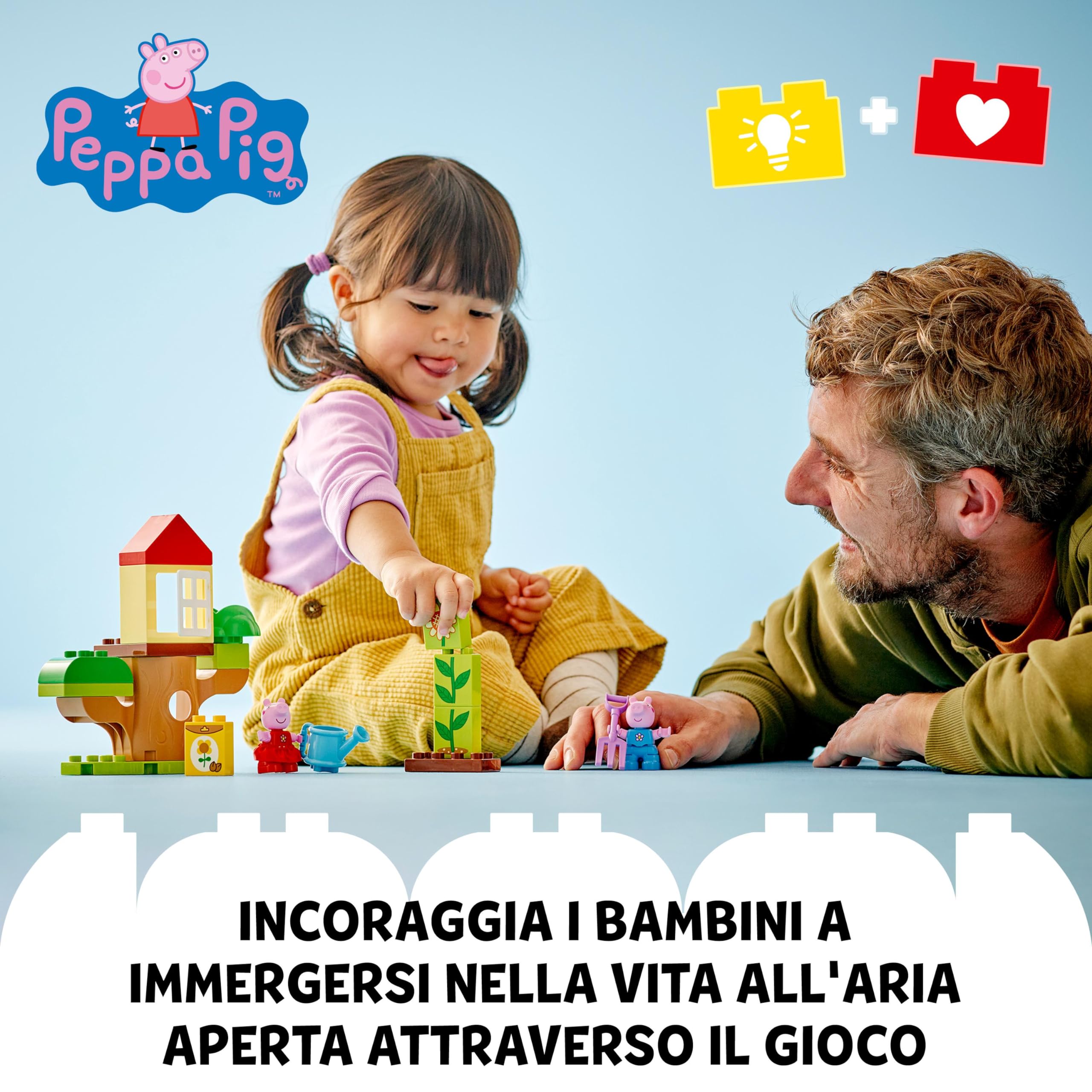 LEGO DUPLO Il Giardino e la Casa sull’Albero di Peppa Pig, Giochi Educativi per Bambine e Bambini da 2 Anni, Playset Creativo con Personaggi e Accessori, Giocattolo Idea Regalo di Compleanno 10431