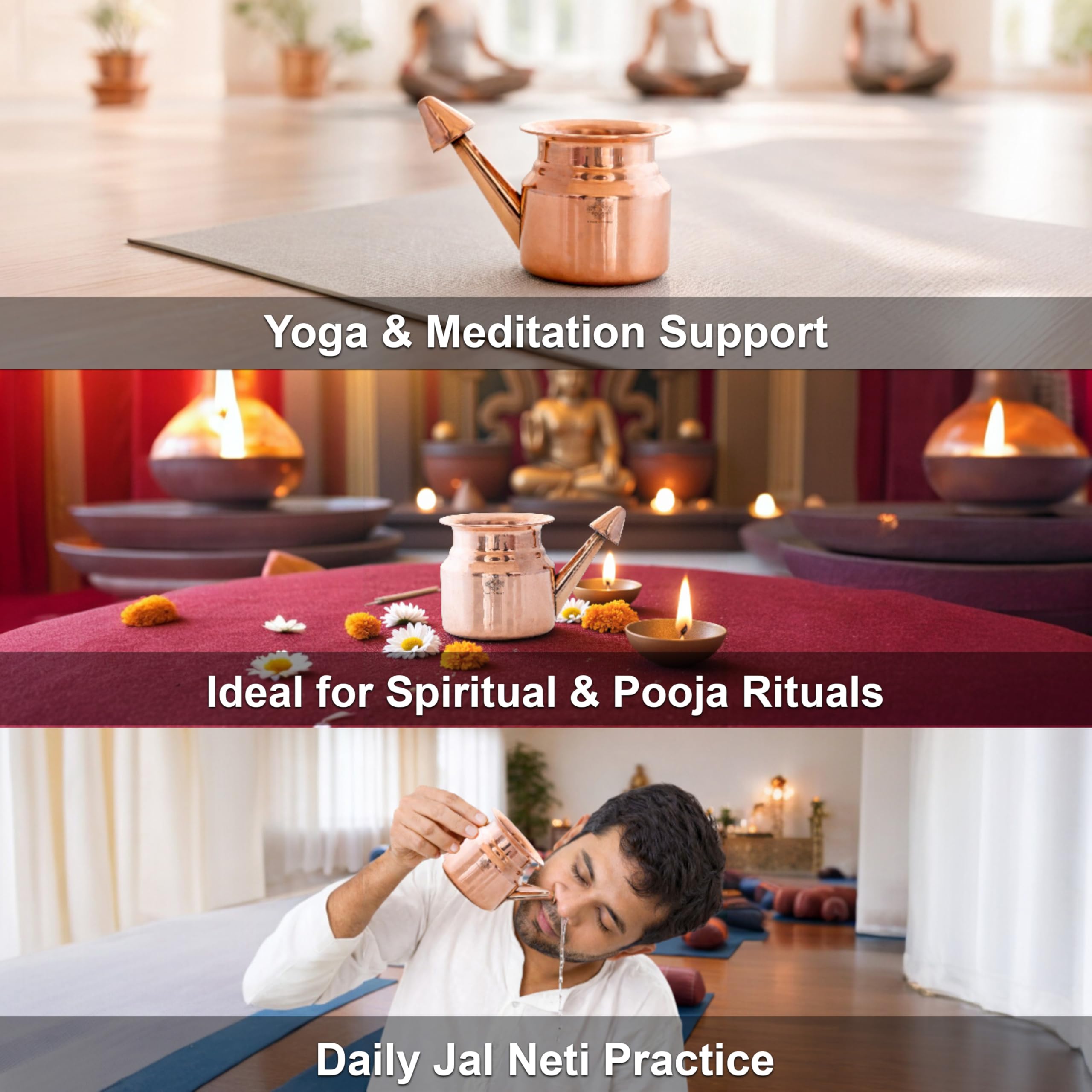 Pure Copper Neti Pot - Sinus Relief & Ayurveda -6