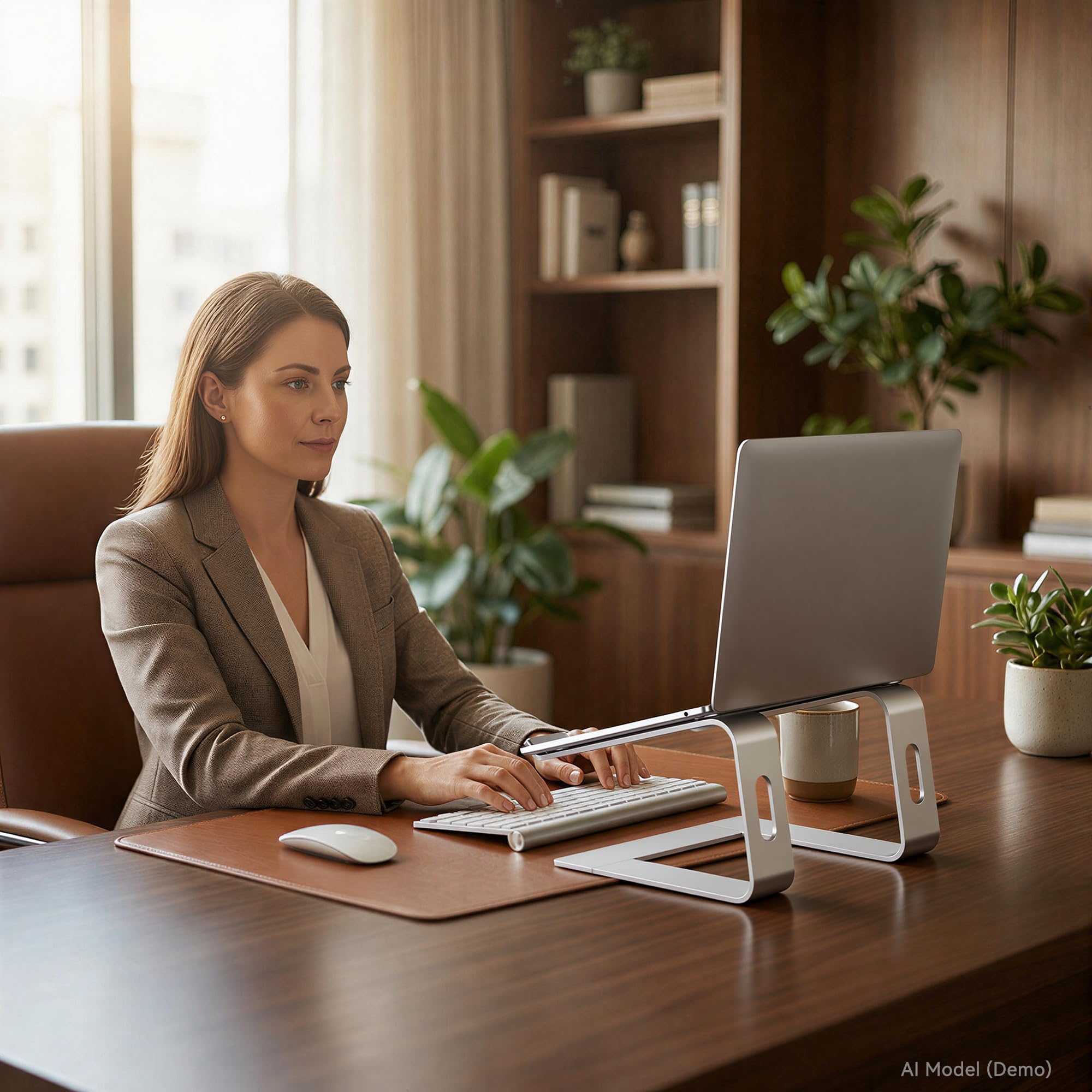 SOUNDANCE Laptop Stand, Aluminum Ergonomic Desk Riser, 10-15.6", Silver — Amazon image 7